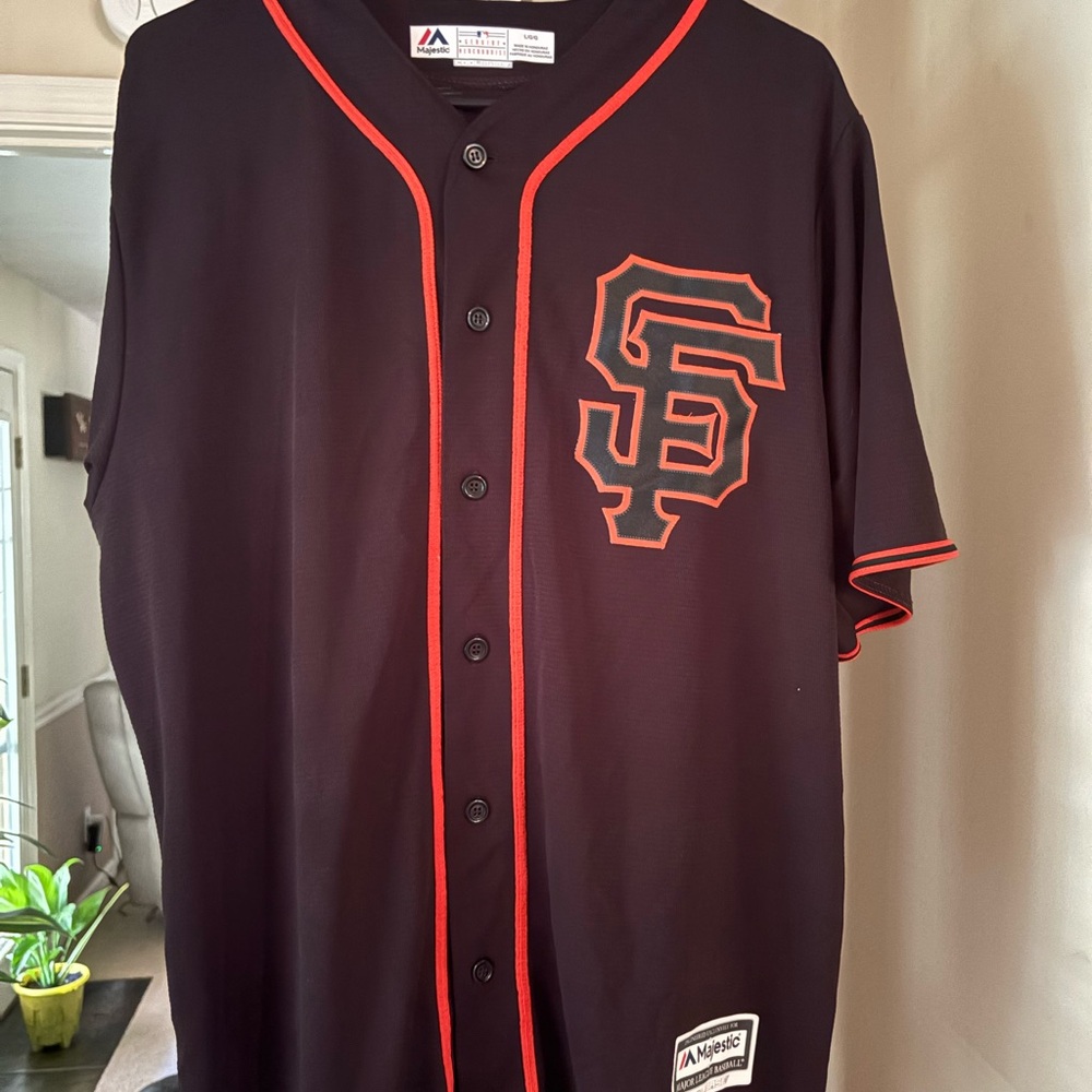 Majestic Black and Orange Men's Jersey